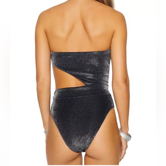Ramy Brook Sparkle Gigi One-Piece Cutout Swimsuit Swim Medium NEW - Picture 6 of 6